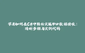 学习如何在C#中轻松实现串口数据接收：清晰步骤与实例代码-拾光赋