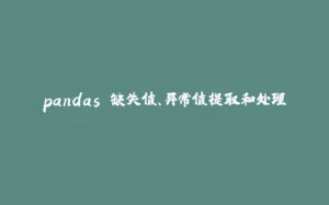 pandas 缺失值、异常值提取和处理-拾光赋