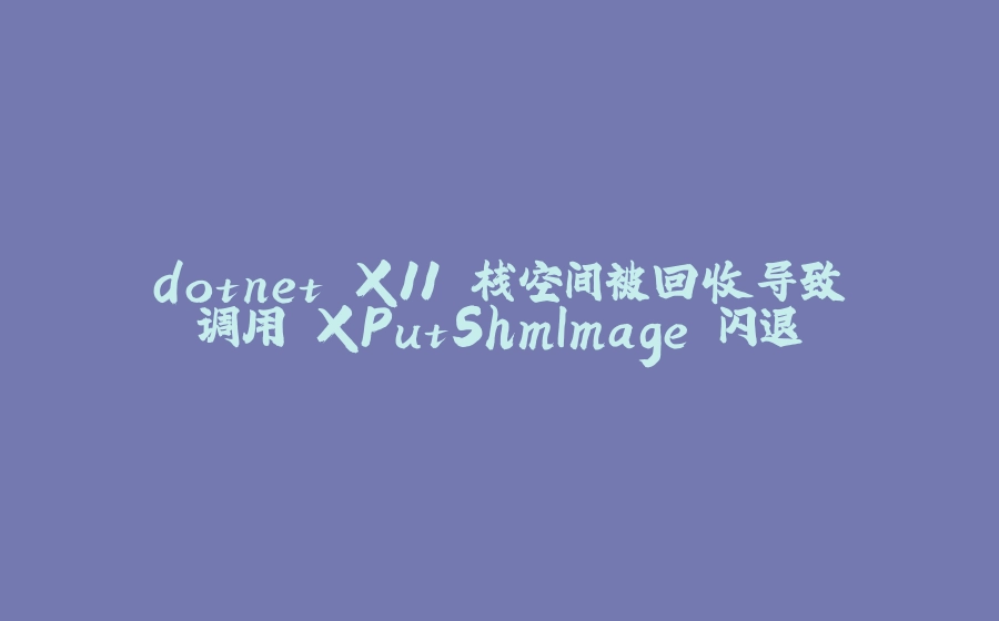 dotnet X11 栈空间被回收导致调用 XPutShmImage 闪退 - 拾光赋-拾光赋