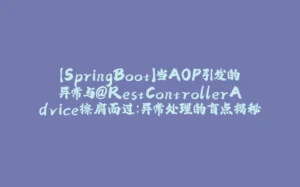 【SpringBoot】当AOP引发的异常与@RestControllerAdvice擦肩而过：异常处理的盲点揭秘-拾光赋