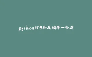 python打包和反编译一条龙-拾光赋