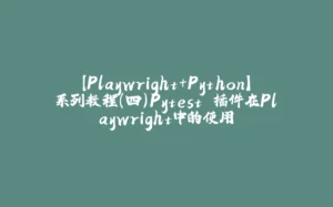 【Playwright+Python】系列教程（四）Pytest 插件在Playwright中的使用-拾光赋