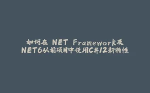 如何在.NET Framework及.NET6以前项目中使用C#12新特性-拾光赋