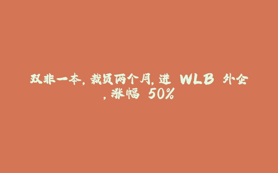 双非一本，裁员两个月，进 WLB 外企，涨幅 50% - 拾光赋-拾光赋