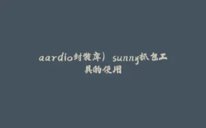 aardio封装库) sunny抓包工具的使用-拾光赋
