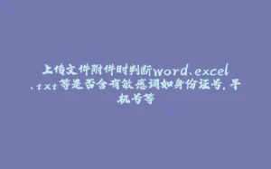 上传文件附件时判断word、excel、txt等是否含有敏感词如身份证号，手机号等-拾光赋