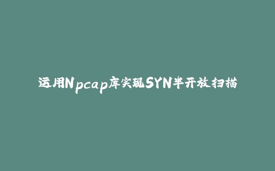 运用Npcap库实现SYN半开放扫描 - 拾光赋-拾光赋