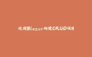 使用Blazor构建CRUD项目-拾光赋