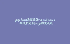 python3发送Gratuitous ARP更新vip绑定关系-拾光赋
