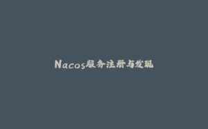 Nacos服务注册与发现-拾光赋