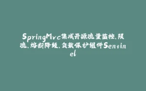 SpringMvc集成开源流量监控、限流、熔断降级、负载保护组件Sentinel-拾光赋