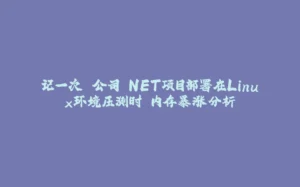 记一次 公司.NET项目部署在Linux环境压测时 内存暴涨分析-拾光赋