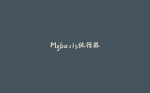 Mybatis执行器-拾光赋