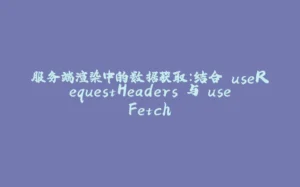 服务端渲染中的数据获取：结合 useRequestHeaders 与 useFetch-拾光赋