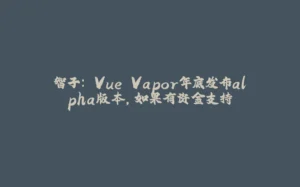 智子: Vue Vapor年底发布alpha版本，如果有资金支持-拾光赋