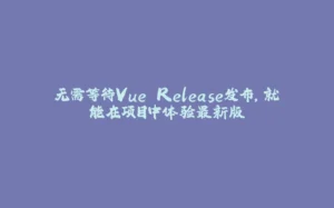 无需等待Vue Release发布，就能在项目中体验最新版-拾光赋