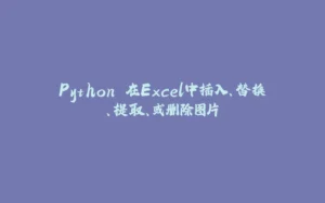 Python 在Excel中插入、替换、提取、或删除图片-拾光赋