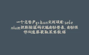 一个完整Python实战项目:selenium识别验证码实现自动登录,自动操作浏览器获取某东数据-拾光赋