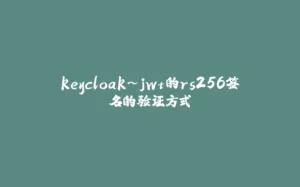 keycloak~jwt的rs256签名的验证方式-拾光赋