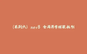 (系列六).net8 全局异常捕获机制-拾光赋