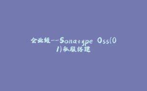 企业级--Sonatype Oss(01)私服搭建-拾光赋