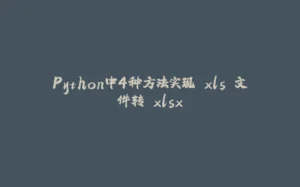Python中4种方法实现 xls 文件转 xlsx-拾光赋