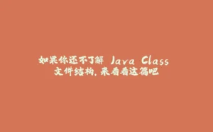 如果你还不了解 Java Class 文件结构,来看看这篇吧-拾光赋