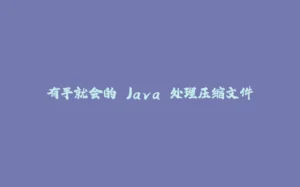 有手就会的 Java 处理压缩文件-拾光赋