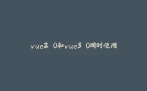 vue2.0和vue3.0同时使用-拾光赋
