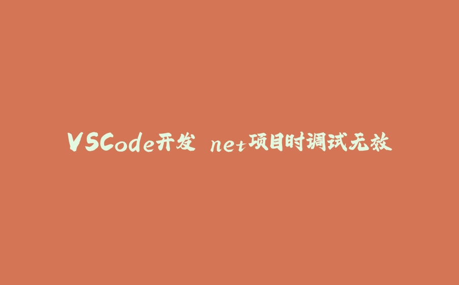 VSCode开发.net项目时调试无效 - 拾光赋-拾光赋