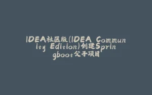 IDEA社区版(IDEA Community Edition)创建Springboot父子项目-拾光赋