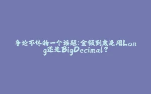 争论不休的一个话题:金额到底是用Long还是BigDecimal?-拾光赋
