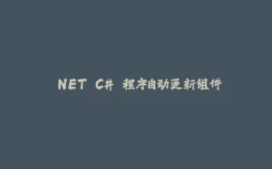 .NET C# 程序自动更新组件-拾光赋