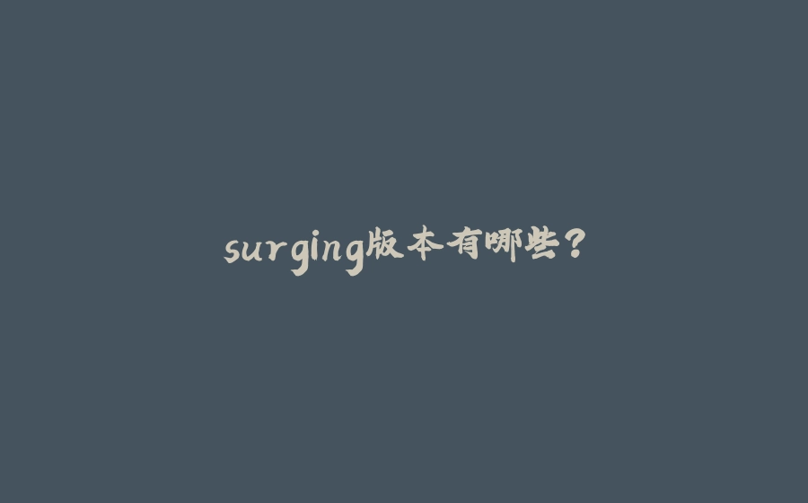 surging版本有哪些？ - 拾光赋-拾光赋