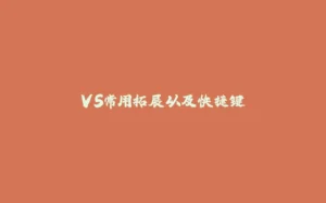 VS常用拓展以及快捷键-拾光赋