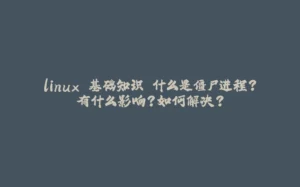 linux 基础知识 什么是僵尸进程?有什么影响?如何解决?-拾光赋