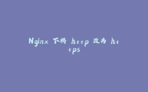 Nginx 下将 http 改为 https-拾光赋