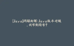 【Java】问题处理：Java版本升级，找不到符号？-拾光赋