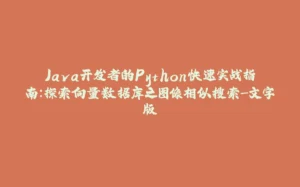 Java开发者的Python快速实战指南：探索向量数据库之图像相似搜索-文字版-拾光赋