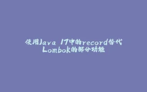 使用Java 17中的record替代Lombok的部分功能-拾光赋