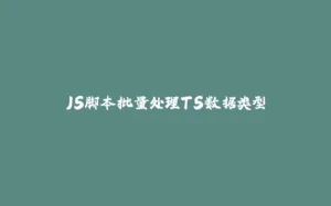 JS脚本批量处理TS数据类型-拾光赋