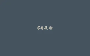 C#反射-拾光赋