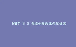 .NET 8.0 前后分离快速开发框架-拾光赋