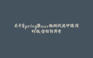 关于SpringBoot的测试类中运行时报空指针异常-拾光赋