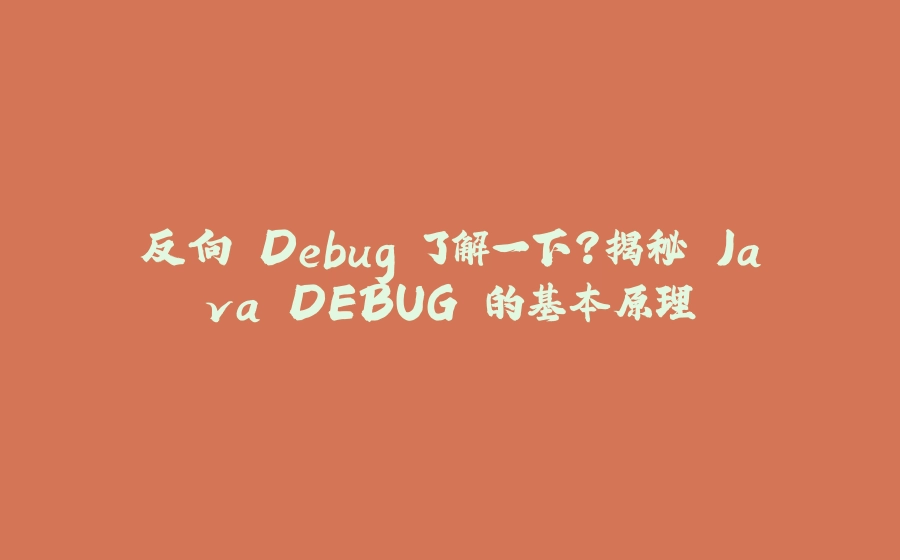 反向 Debug 了解一下？揭秘 Java DEBUG 的基本原理 - 拾光赋-拾光赋