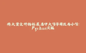 将大量文件的拓展名中大写字母改为小写：Python实现-拾光赋