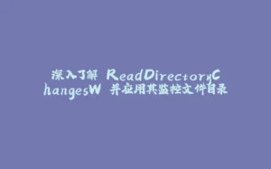 深入了解 ReadDirectoryChangesW 并应用其监控文件目录-拾光赋