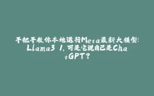 手把手教你本地运行Meta最新大模型：Llama3.1，可是它说自己是ChatGPT？-拾光赋