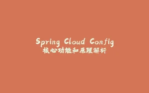 Spring Cloud Config核心功能和原理解析-拾光赋