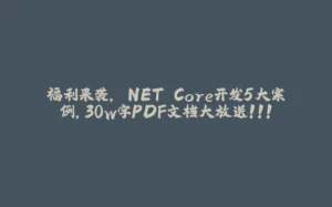 福利来袭，.NET Core开发5大案例，30w字PDF文档大放送！！！-拾光赋